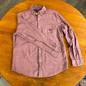Chaps long sleeve, button up shirt. Soft cotton. Men’s medium. Dark red.